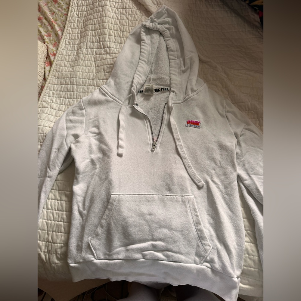 Pink Victoria’s Secret quarter zip hoodie size small